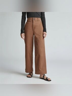Everlane The Organic Wide-Leg Pant Carob Brown Size 2